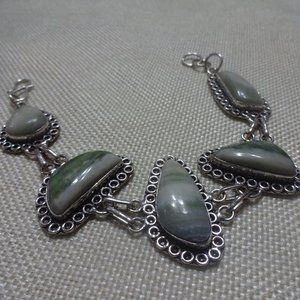 Natural "LARSONITE" Handmade Sterling Bracelet Size 8" #263B